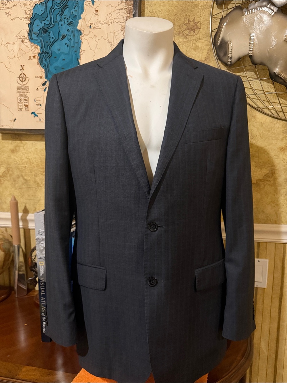 Ermenegildo Zegna Saks Fifth Avenue Two-Button Men's Wool and Silk Suit Blaze 42